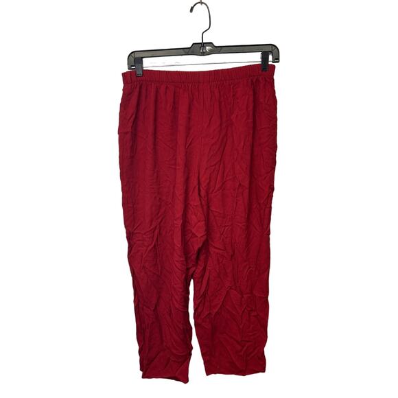 Carribbean Joe Womens Size 16 Long Rayon Blend Red Pants Cotton Blend Shorts - Picture 3 of 7